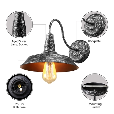 Mottled Black 10'' Wide Small Industrial Indoor LED Wall Lamp