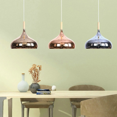 Onion Shade Ceiling Pendant Single Light Simple Style Metal Hanging Light for Restaurant