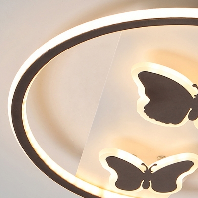 Teen Butterfly LED Flush Mount Light Acrylic Simple Style Stepless Dimming/Warm/White Ceiling Light