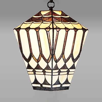Vintage Style Lantern Pendant Light Glass Metal One Light Brown Ceiling Light for Bar Cafe