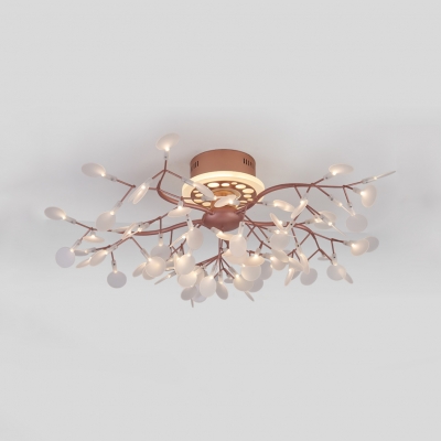 Twig Cloth Shop Ceiling Mount Light Metal 48/78/135 Lights Luxurious Flush Light in Gold