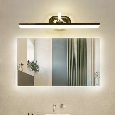 Acrylic Linear LED Vanity Light Mirror 16/22/28 Inch Elegant Style Antifogging Wall Light in Gold