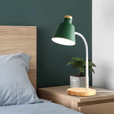 Bedroom LED Desk Light with Flexible Gooseneck Eye-Caring Metal 1 Light Modern Reading Light in Black/Green/Pink/White