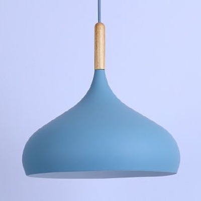 Candy Colored Onion Pendant Light 1 Light Modern Aluminum Ceiling Light with Adjustable Cord for Cafe