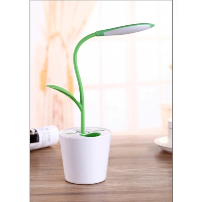 Flower Port LED Reading Light Kid Bedroom 1 Head Switch Desk Lamp with Flexible Gooseneck