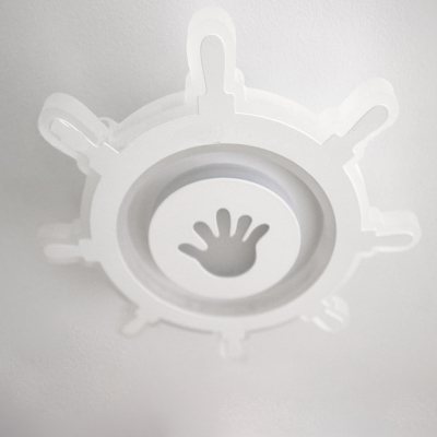 Lovely Rudder LED Wall Lamp Acrylic White Sconce Light in Warm for Kid Bedroom Kindergarten