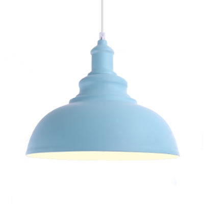 Metal Gourd Shape Pendant Lamp 1 Light Macaron Loft Hanging Light in Blue/Green/Pink/Yellow for Child Bedroom