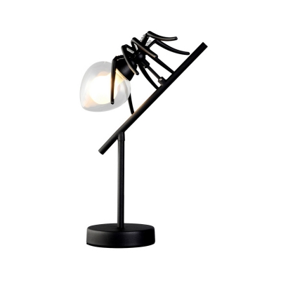 Metal Spider Desk Light with Beads 1 Light Creative Reading Light in Black for Boy Bedroom