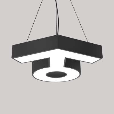 Modern Symbol Shape Chandelier Aluminum Black White Led Ceiling Lamp
