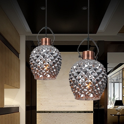 One Light Ceiling Lighting Nordic Style Glass Suspension Light in Copper/Chrome/Gold for Bedroom