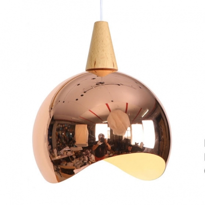 Orb Shop Restaurant Hanging Light Metal 1 Light Creative Ceiling Light in Chrome/Rose Gold