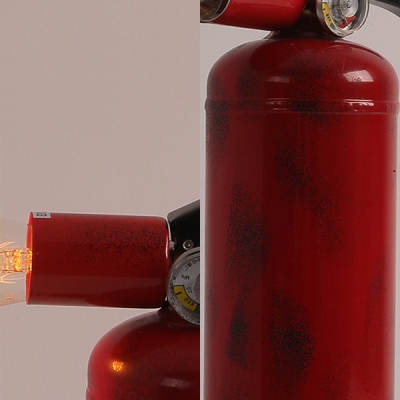 Red Fire Extinguisher Desk Light 1 Light Industrial Edison Bulb Reading Light for Cafe