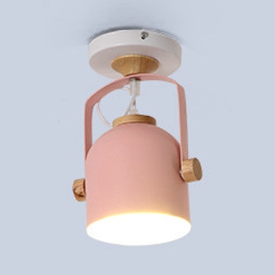 Rotatable Rotatable Cup Semi Flush Ceiling Light Living Room 1 Light Macaron Loft Down Light