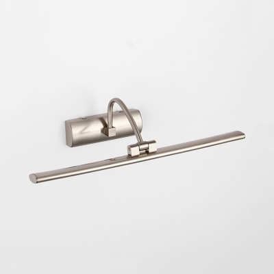 Stainless Steel Tube Vanity Light Mirror Antifogging Nickle LED Wall Sconce with White Lighting