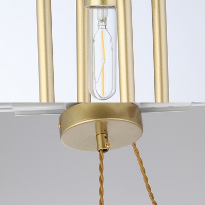 Study Room Paper Clips Pendant Lamp Metal Single Light Industrial Brass Hanging Light