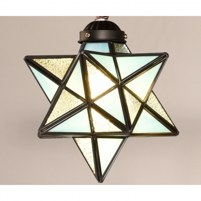 Tiffany Style Vintage Pendant Light Star Shade Stained Glass Chandelier for Restaurant  Hotel