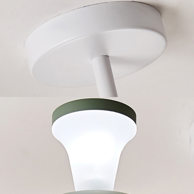 White/Gray/Green Globe Chandelier 6 Lights Simple Style Metal Hanging Light for Restaurant Shop