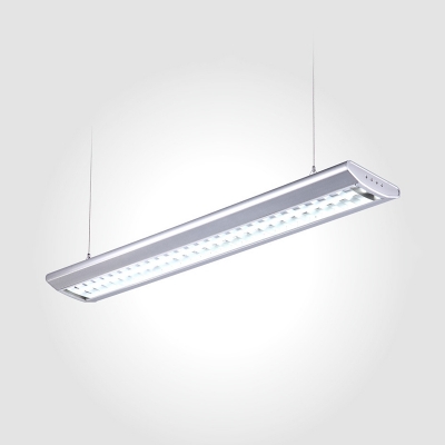 Aluminum Rectangle Led Pendant Light Office Workshop Modern White