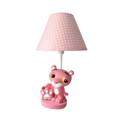 Cartoon Animal LED Desk Light 1 Light Resin Reading Light with Pen Holder in Blue/Pink for Kid Bedroom