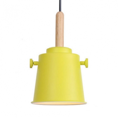 Metal Bucket Shade Pendant Lamp One Light Industrial Hanging Light for Restaurant Bedroom
