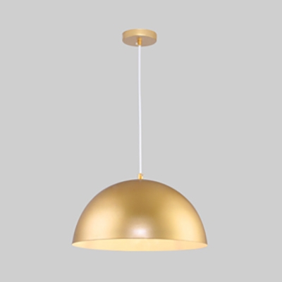 Metal Domed Shade Pendant Lamp 1 Light Simple Style Hanging Light in Gold for Cloth Shop