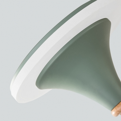 Modern Bell Shade Chandelier Metal 6/8/12 Lights Gray/Green Hanging Lamp for Kindergarten