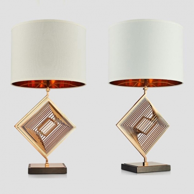 Modern Square Body Table Light 1 Light Metal Reading Light in Aged Brass for Living Room