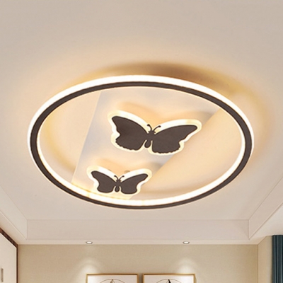 Teen Butterfly LED Flush Mount Light Acrylic Simple Style Stepless Dimming/Warm/White Ceiling Light