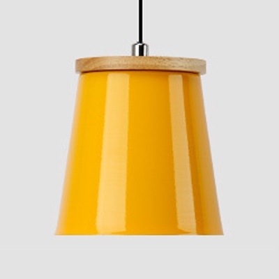 One Light Bucket Hanging Light Nordic Style Aluminum Macaron Colored Pendant Light for Restaurant