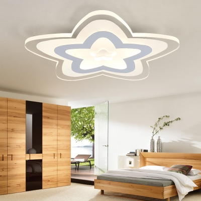 Acrylic Star LED Flush Light Modern Third Gear/Warm/White Lighting Ceiling Lamp for Teen