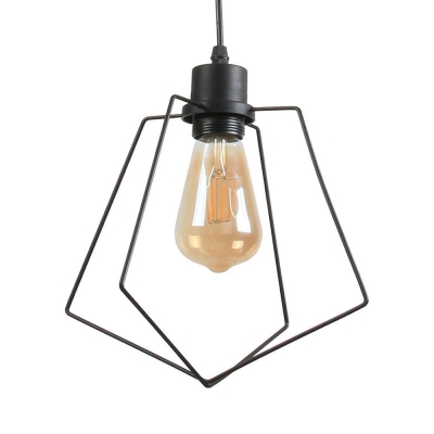 Antique Black/Gold Pendant Light with Cage 1/3 Pack One Light Cage Hanging Light for Dining Room