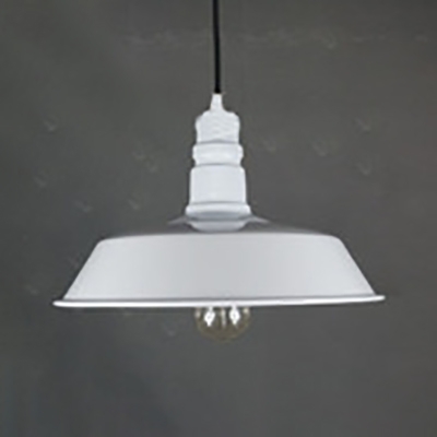 Antique Style White Hanging Light Barn Shade 1 Light Metal Pendant Lamp with Pulley for Factory