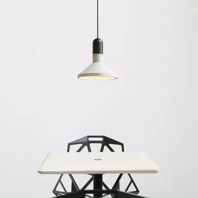 Cement Conical Shade Hanging Lamp 1 Light Industrial Pendant Light in Gray for Restaurant