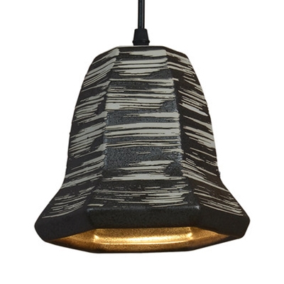 Creative Bell/Bucket/Pot Hanging Light 1 Light Ceramics Pendant Lamp for Cafe Restaurant