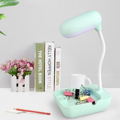 Eye-Caring LED Night Light with Holder 1 Head Lovely Desk Lamp in Green/Pink/White for Dormitory