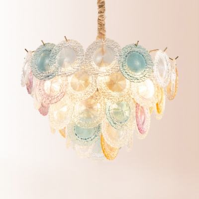 Romantic Heart Chandelier 11 Lights Art Glass & Steel Multi Color Pendant Lamp for Adult Bedroom