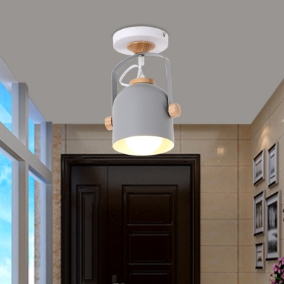 Rotatable Bucket Shade Wall Light Nordic Simple Foyer Metallic 1 Light Wall Mount Fixture