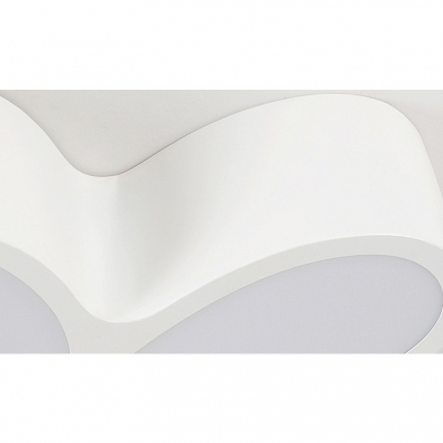 White Flower LED Flush Mount Light Romantic Metal Third Gear/White Lighting Ceiling Fixture for Girl Bedroom