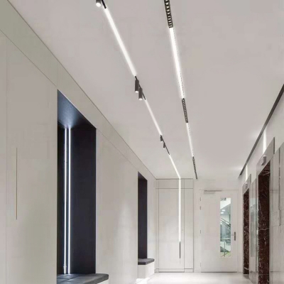 47 Inch Waterproof Linear Ceiling Light Meeting Room Black Aluminum