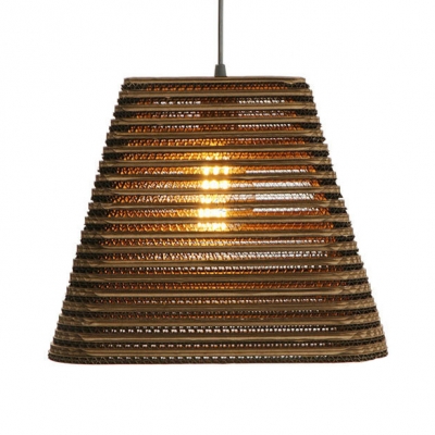 Paper Shade Pendant Light Single Style Asian Style Suspension Light in Beige for Cottage Cafe