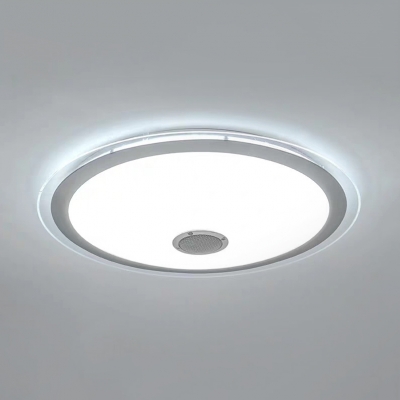 Acrylic Circle Led Flush Mount Light Living Room 7 Color Bluetooth