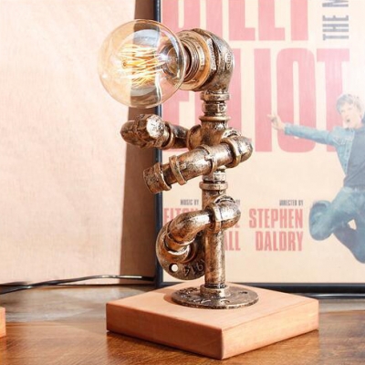 Antique Style Robot Desk Light Metal 1 Light Bronze Reading Light for Cafe Restaurant