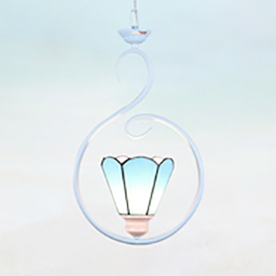 Glass Shade Pendant Light 1 Light Tiffany Style Contemporary Ceiling Light for Bedroom