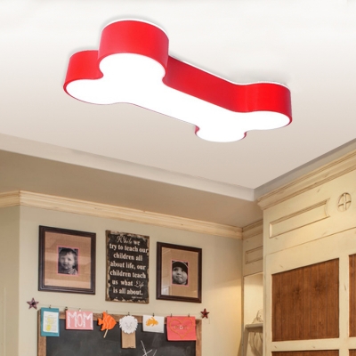 Lovely Cartoon Bone Ceiling Mount Light Acrylic Eye-Caring Ceiling Fixture for Kid Bedroom