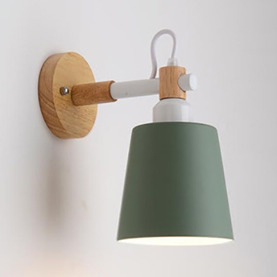 Metal Tapered Rotatable Wall Lamp Study Foyer 1 Light Contemporary Wall Sconce Light with Macaron Color