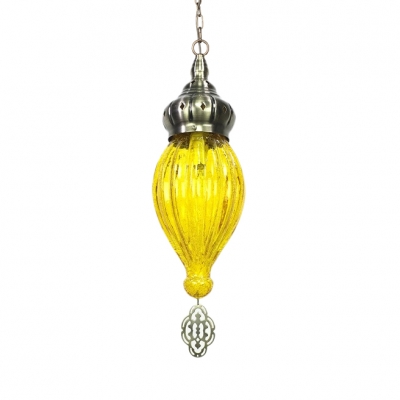Pack of 1/4 Teardrop Hanging Light 1 Light Moroccan Style Fluted Glass Pendant Light for Kitchen(not Specified We will be Random Shipments)