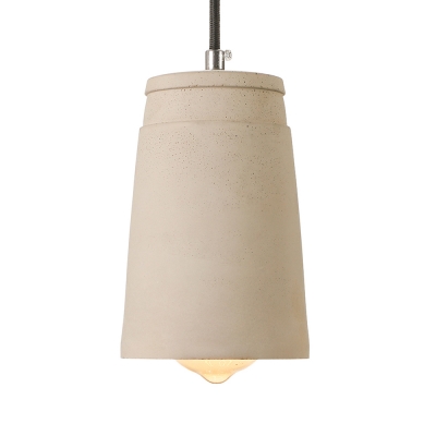 Vintage Cement Style 1 Light Hanging Light with Cylinder Shade