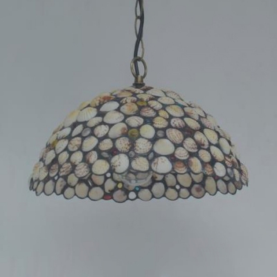 Vintage Style Beige Hanging Light Small Dot 1 Light Shell Pendant Light for Cloth Shop