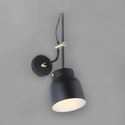 Angle Adjustable Modern Bowl Wall Light Metal One Head Black/White LED Wall Sconce for Bedroom