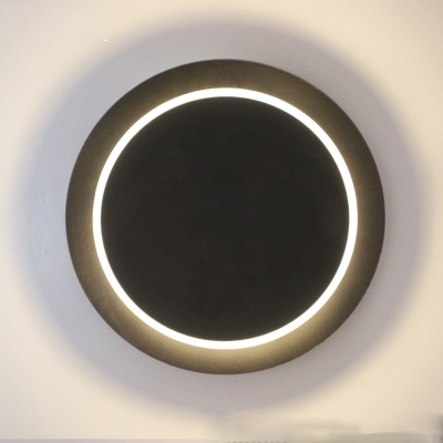 Acrylic Round LED Wall Sconce Contemporary Black/White Sconce Light in Warm for Bathroom Foyer